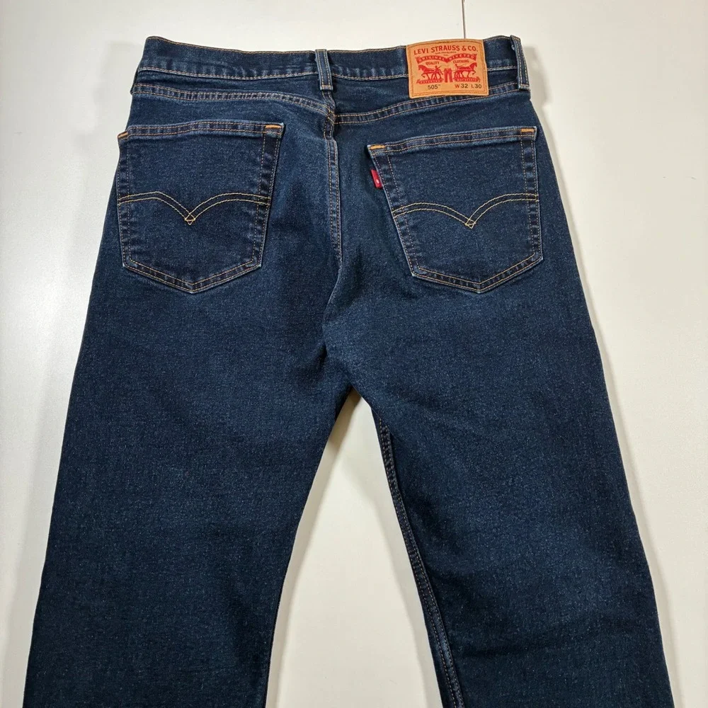 Levi's 505 Regular Fit Jeans 30x29 Dark Wash Indigo Straight Denim (Tag 32x30)